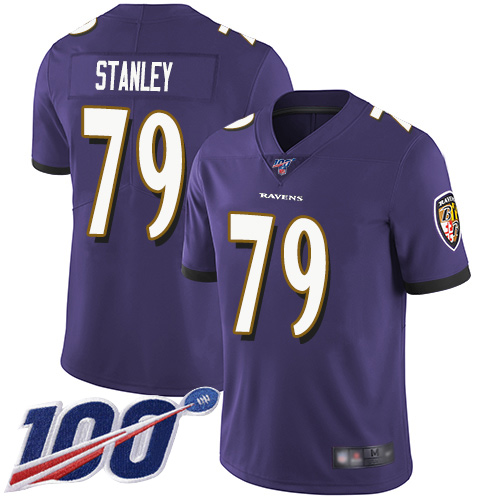 Baltimore Ravens Limited Purple Men Ronnie Stanley Home Jersey NFL Football #79 100th Season Vapor Untouchable